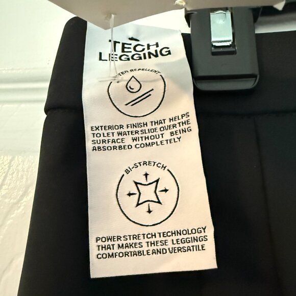 NWT - ZARA Black Straight Leg Stretch Tech Legging Pants - XS - Picture 6 of 9